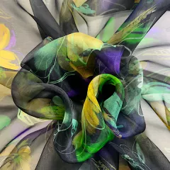 Silk organza with fancy print